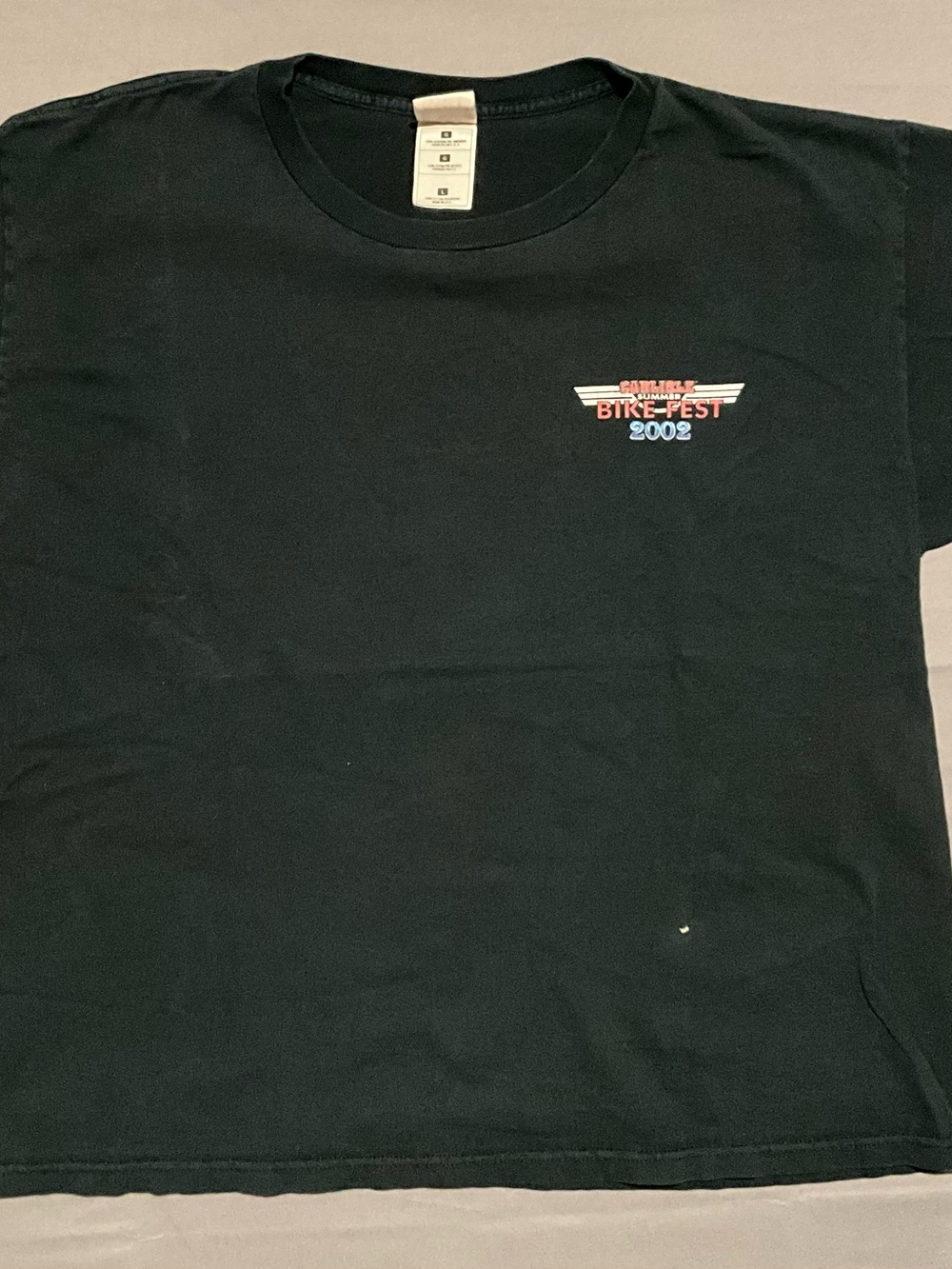 Vintage Mens T-Shirt Black 2002 Carlisle Bike Fest Sz Large Made In The USA